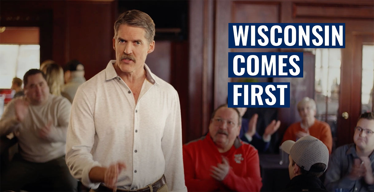 Eric Hovde in ad where Wisconsin Comes First
